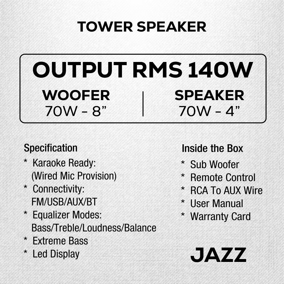IVEE JAZZ TOWER SPEAKER IVEE JAZZ TOWER SPEAKER