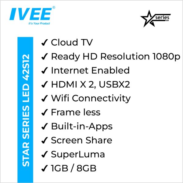 IVEE STAR 43" INCH SMART LED HD TV