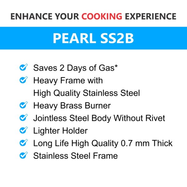 IVEE PEARL - SS 2 Burner GAS STOVE